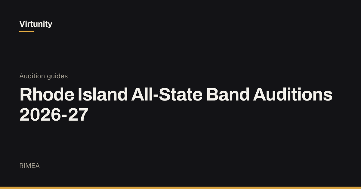 Rhode Island All-State Band Auditions 2026-2027 (RIMEA)